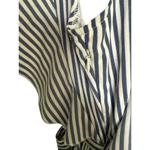 Vintage Elizabeth Crosby Los Angeles Blue/White Striped Summer Dress  S - Picture 7 of 9